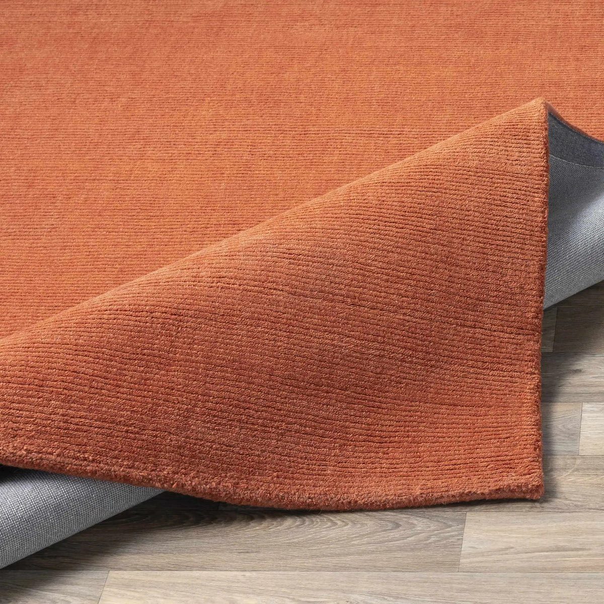 Brockton Solid Orange Wool Rug, photo 15 of 17