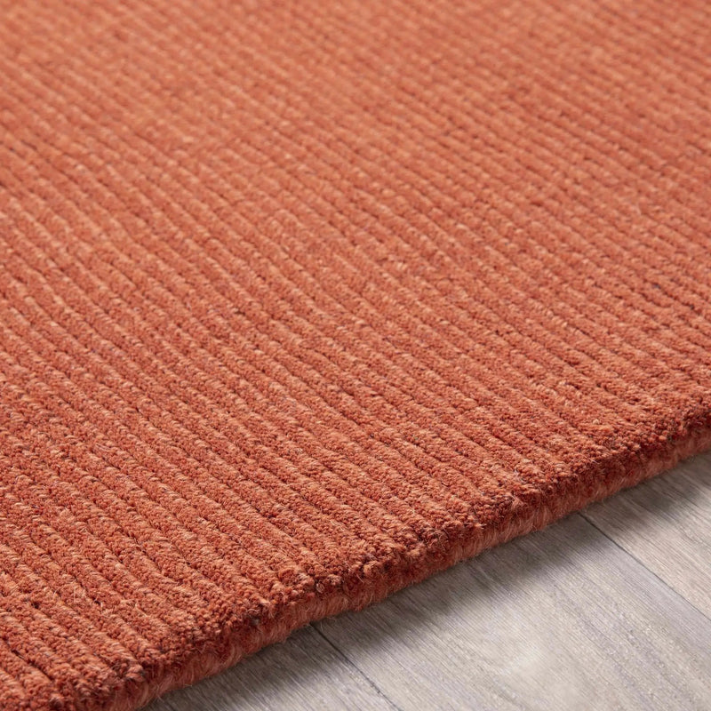 Brockton Solid Orange Wool Rug by Boutique Rugs