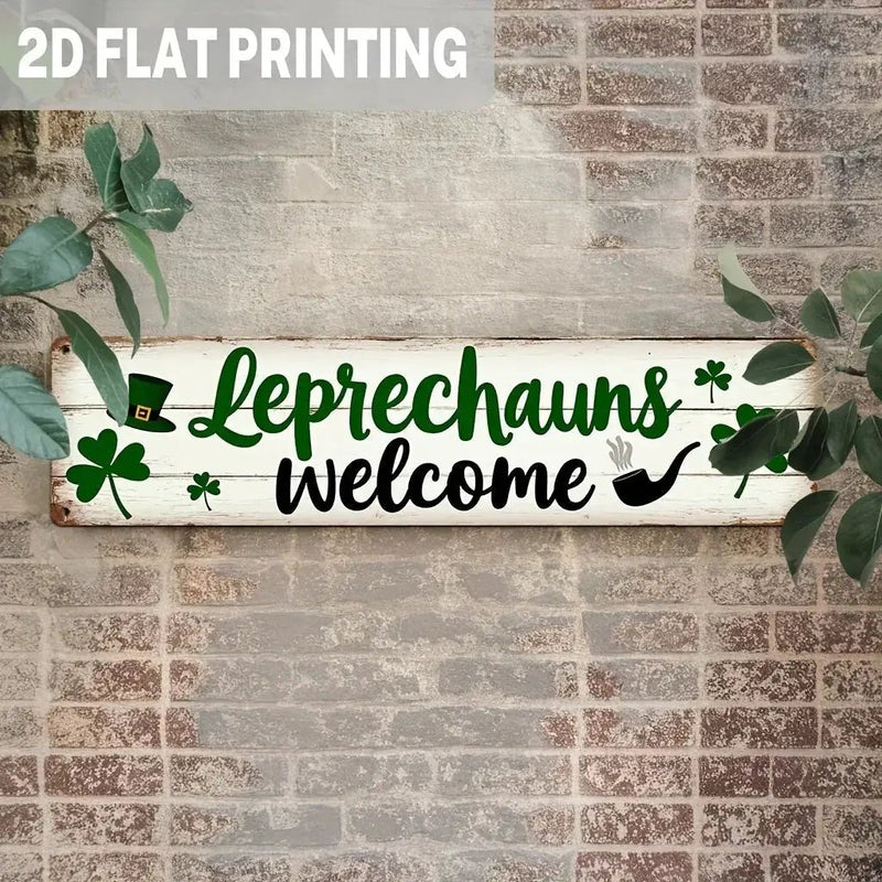 Welcome Sign - Rustic Metal Leprechaun Wall by House Of Avana
