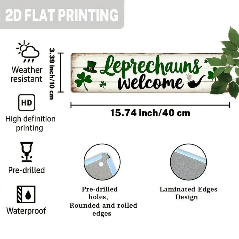 Welcome Sign - Rustic Metal Leprechaun Wall by House Of Avana