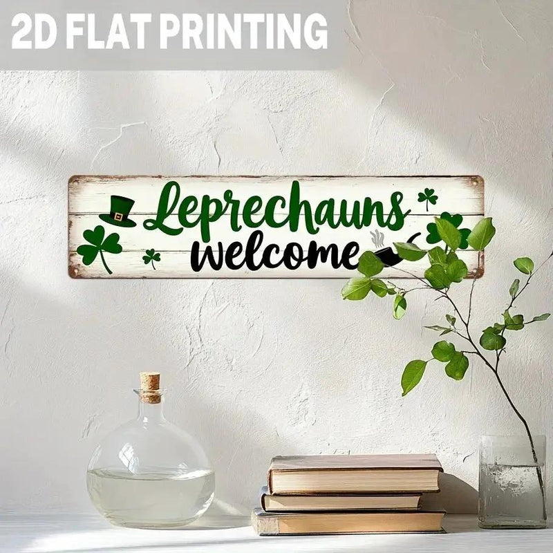 Welcome Sign - Rustic Metal Leprechaun Wall by House Of Avana