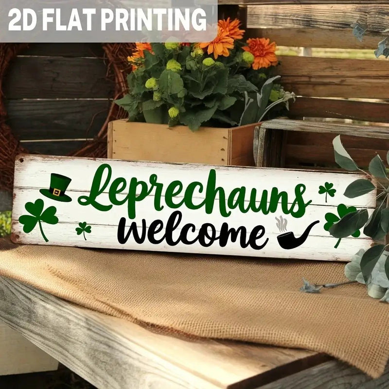 Welcome Sign - Rustic Metal Leprechaun Wall by House Of Avana