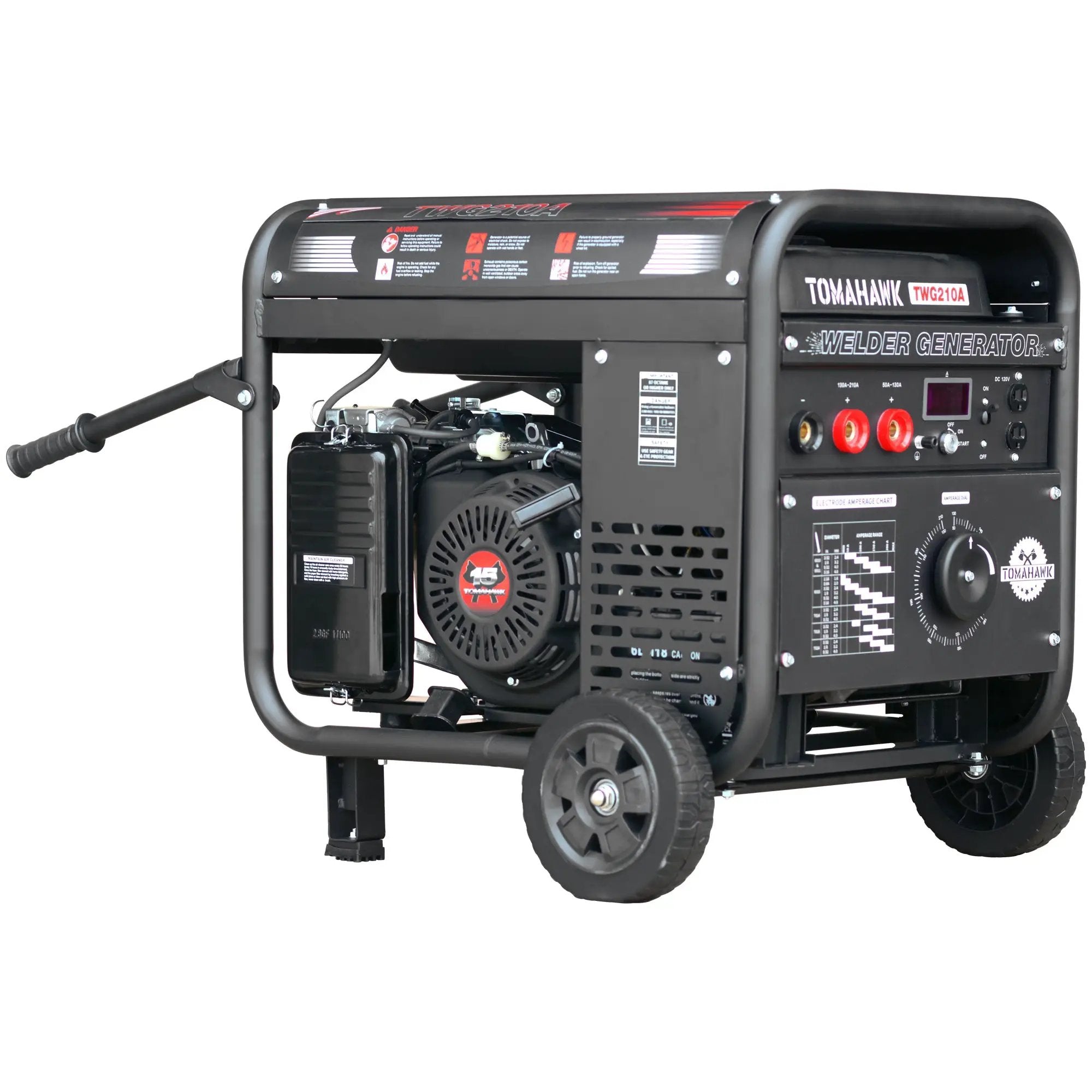 210 Amp Engine Driven Welder Generator 2000 Watt 15 HP Gas Powered by Tomahawk Power