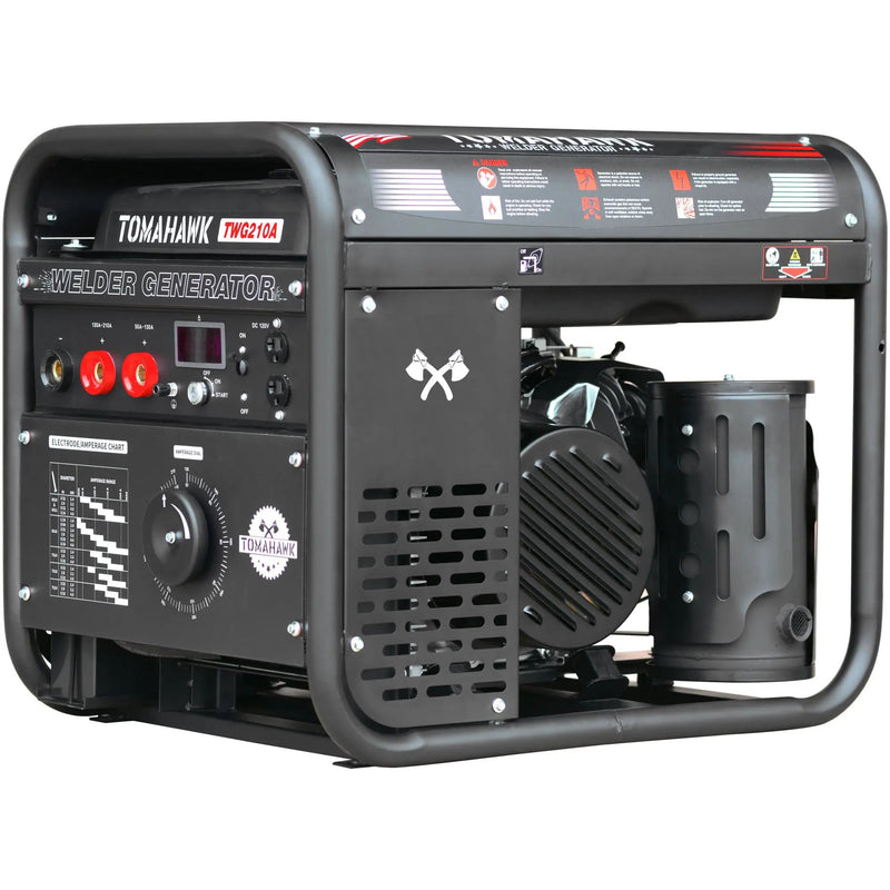 210 Amp Engine Driven Welder Generator 2000 Watt 15 HP Gas Powered by Tomahawk Power