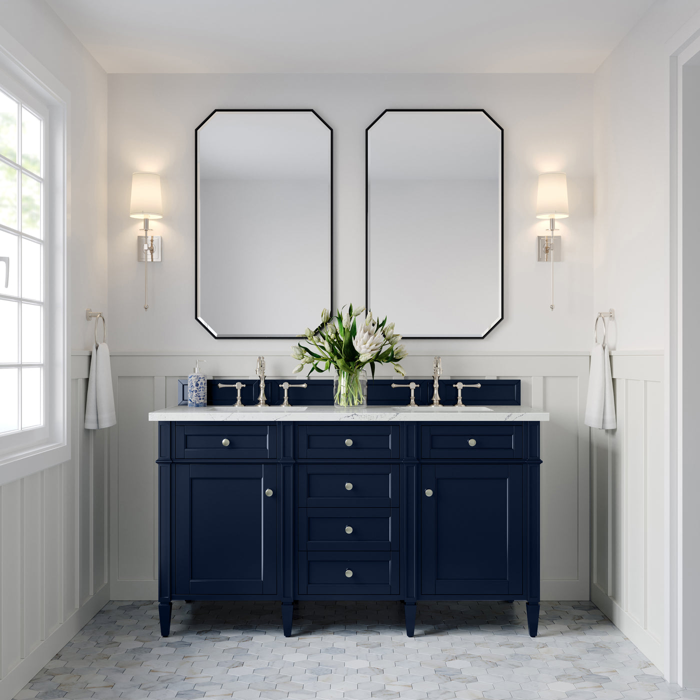 James Martin Brittany 60" Double Bathroom Vanity, Victory Blue, view 24