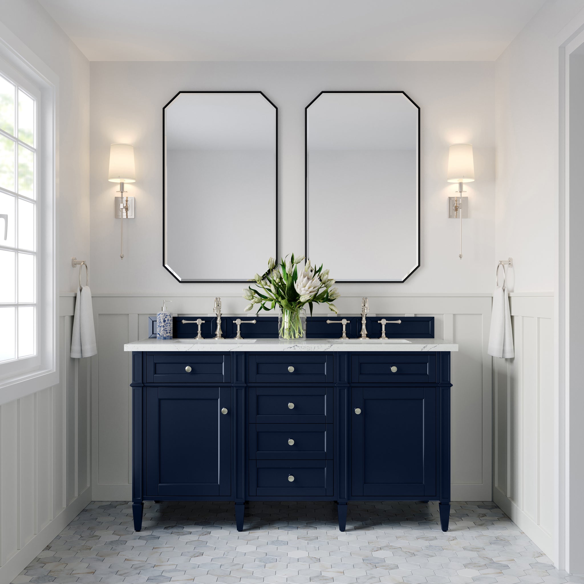 James Martin Brittany 60" Double Bathroom Vanity, Victory Blue, view 24