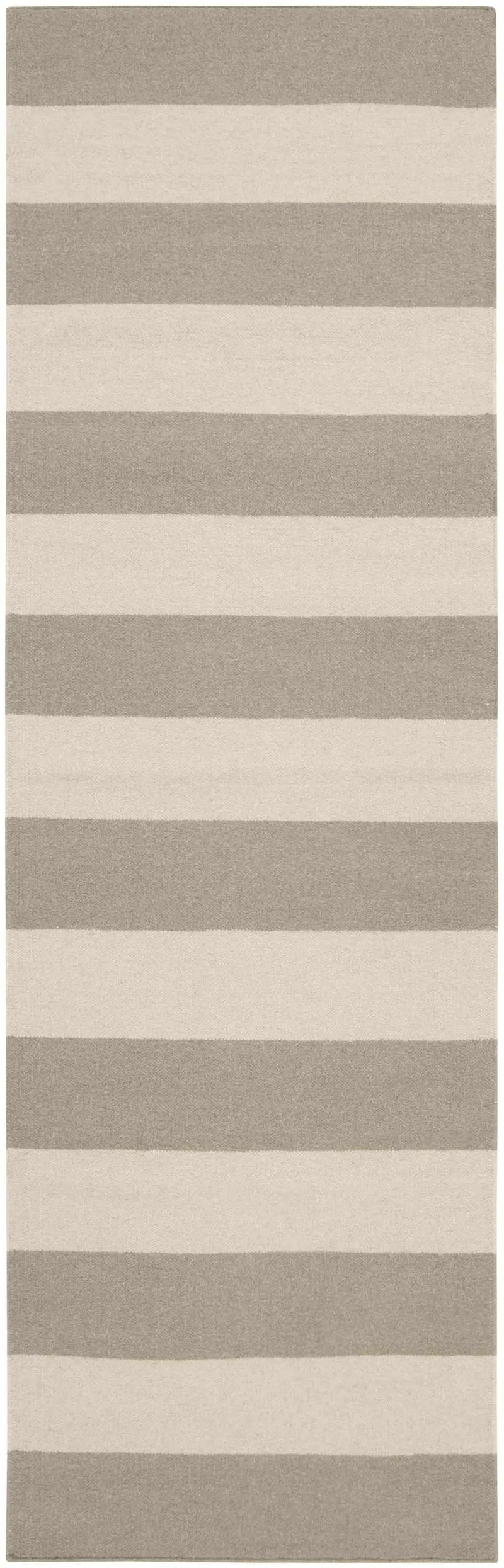 Ingersoll Beige&Gray Striped Wool Area Rug - Clearance by Boutique Rugs