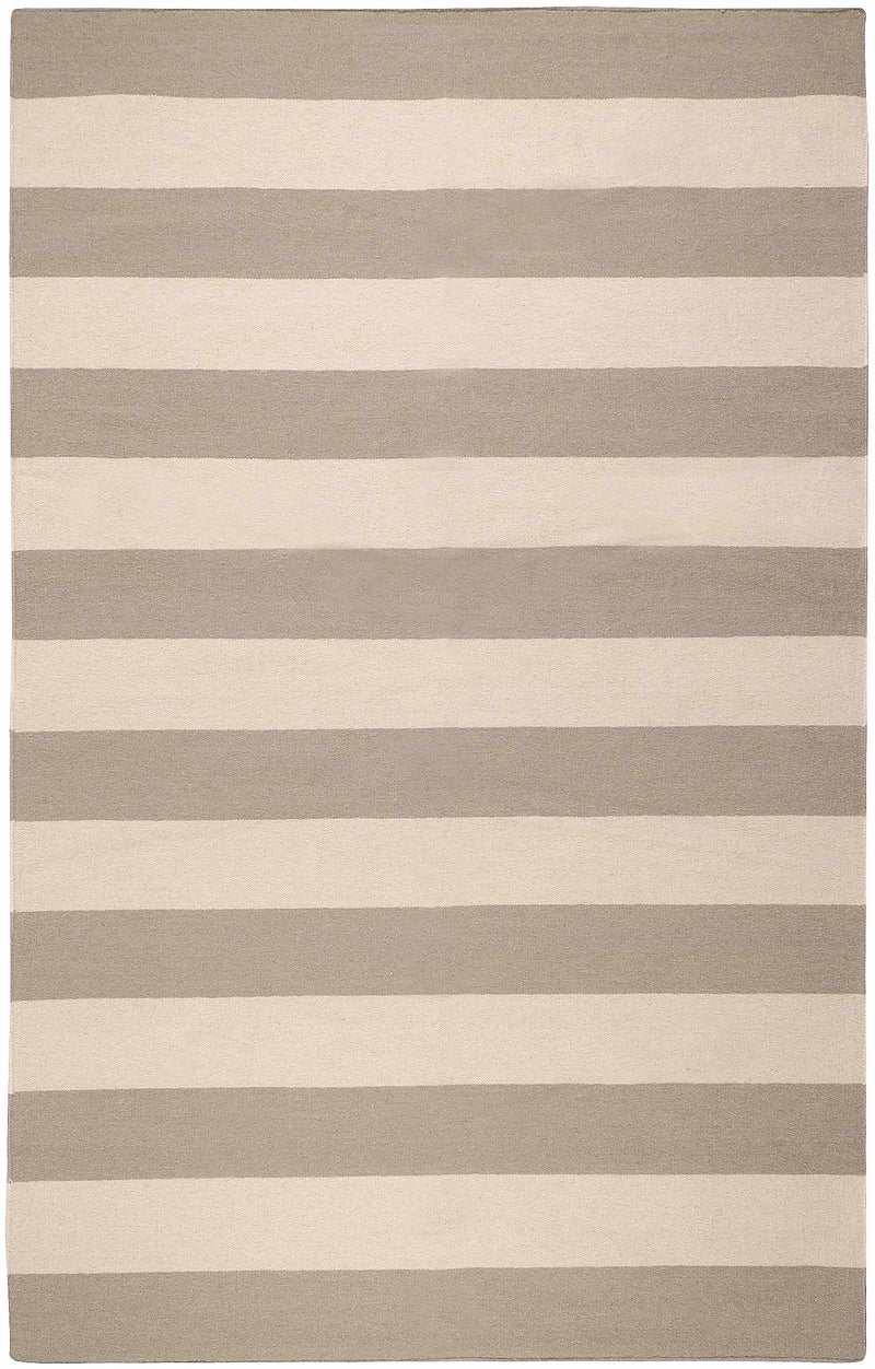 Ingersoll Beige&Gray Striped Wool Area Rug - Clearance by Boutique Rugs