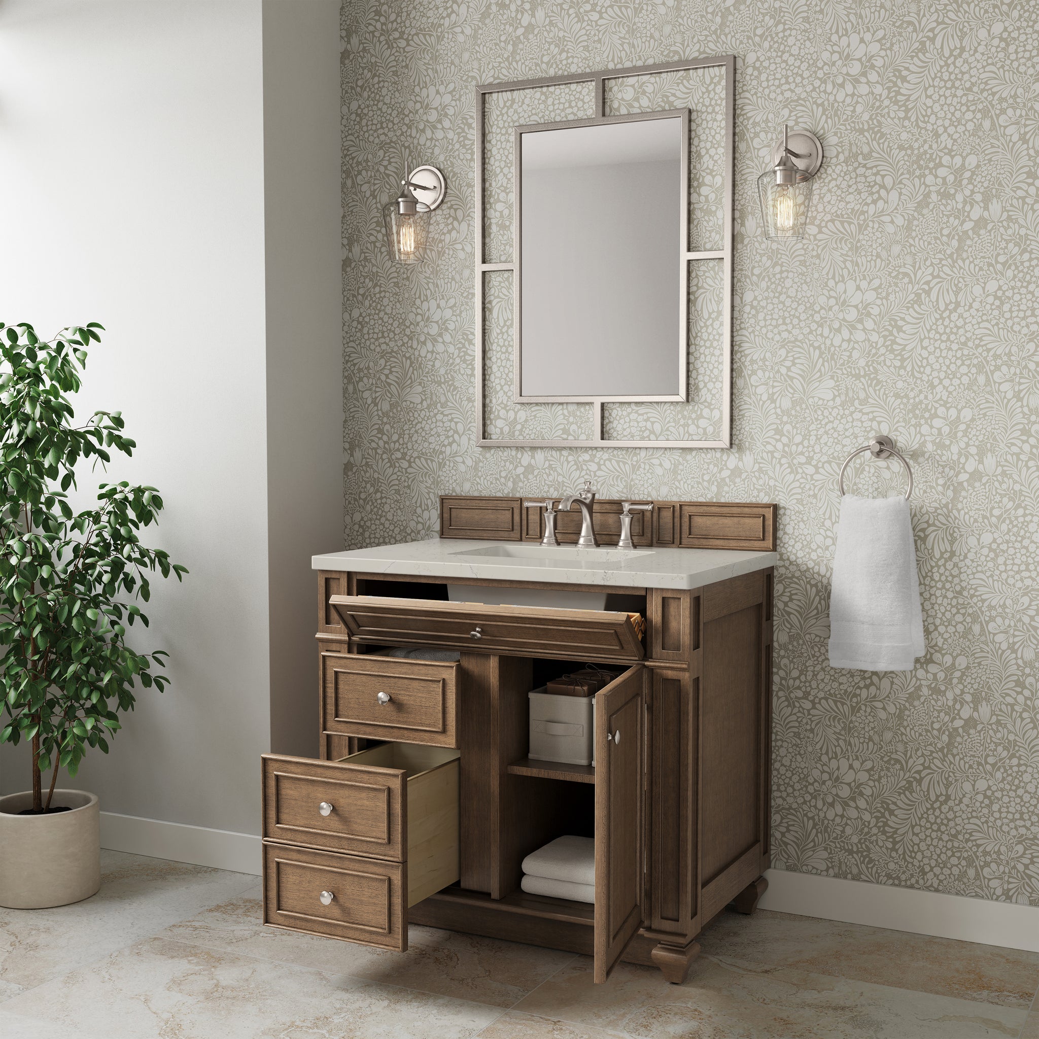 James Martin Bristol 36" Single Bathroom Vanity, Saddle Brown, view 39