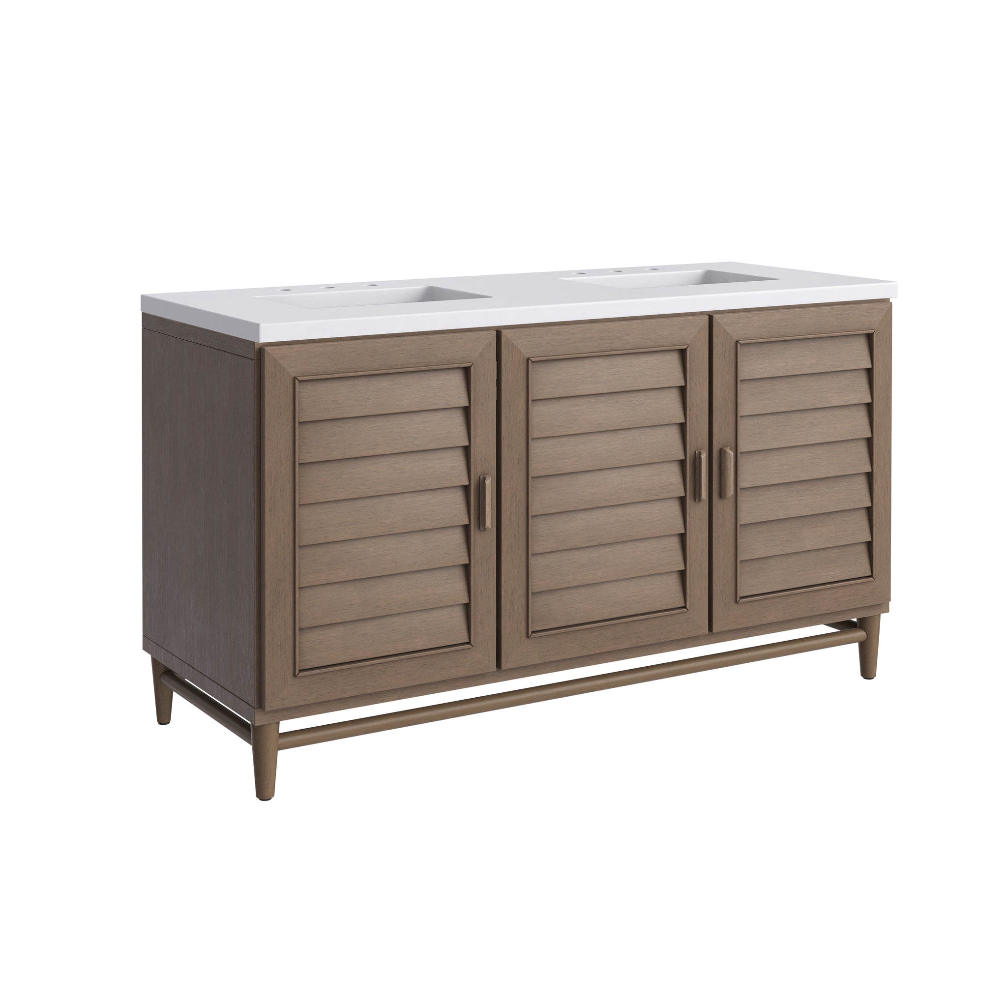 James Martin Portland 60" Double Bathroom Vanity, Whitewashed Walnut, view 38