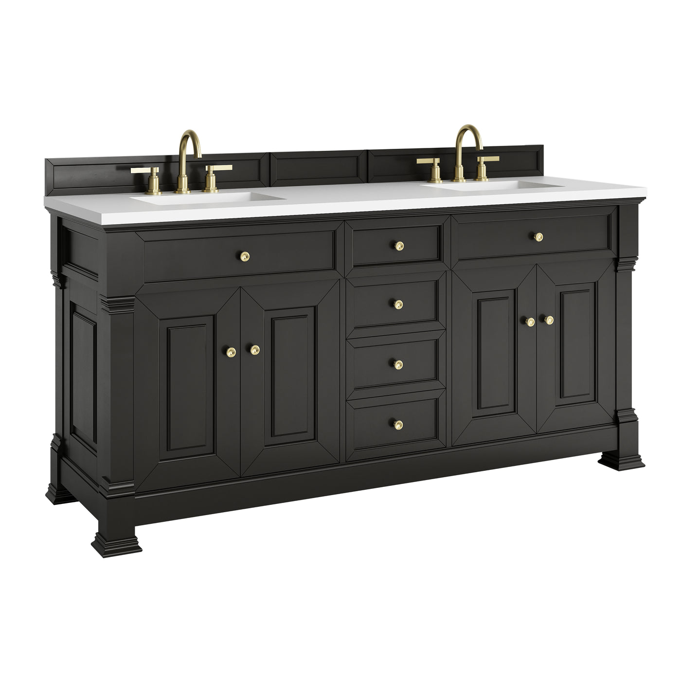 James Martin Brookfield 72" Double Bathroom Vanity, Black Onyx, view 34