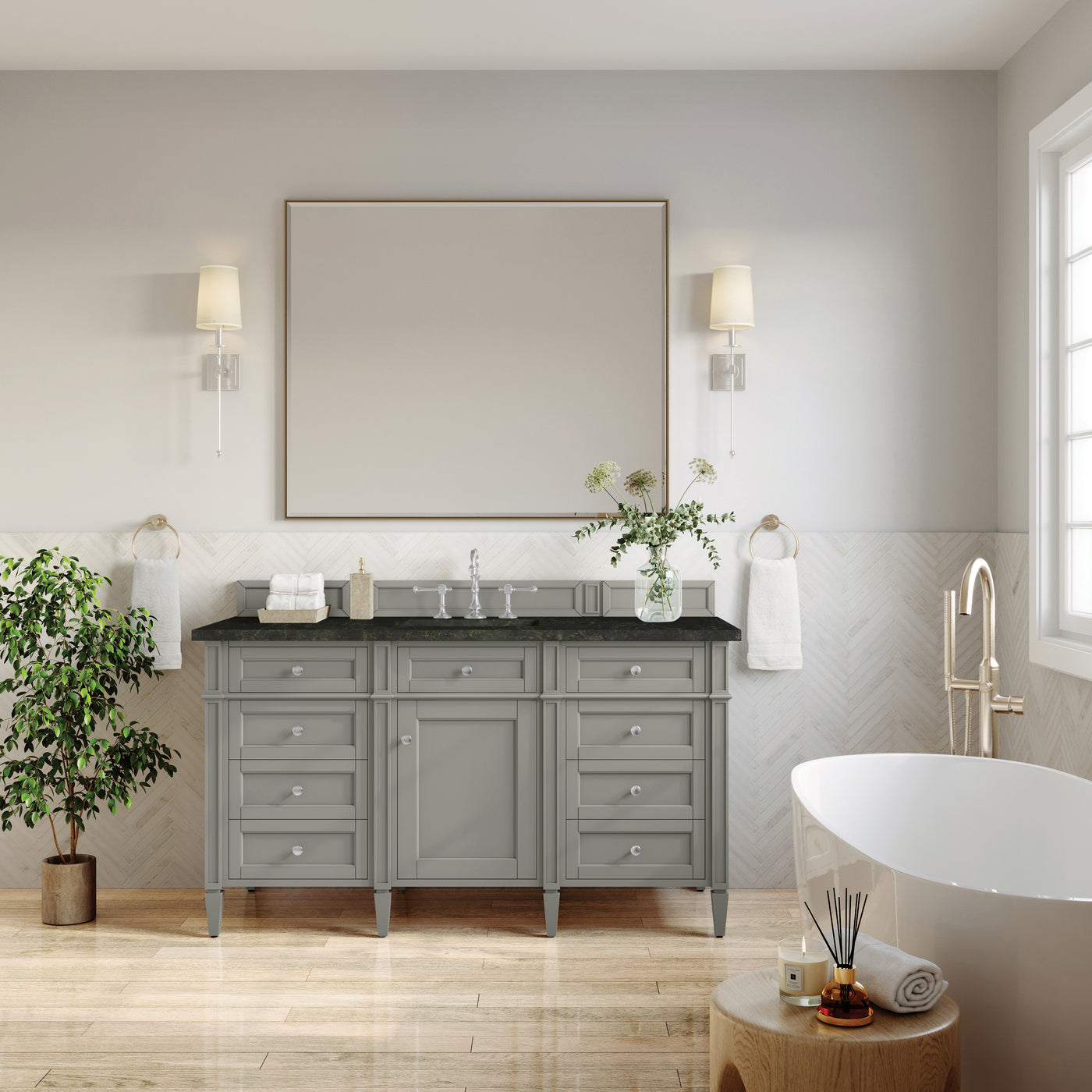 James Martin Brittany 60" Single Bathroom Vanity, Urban Gray, view 30