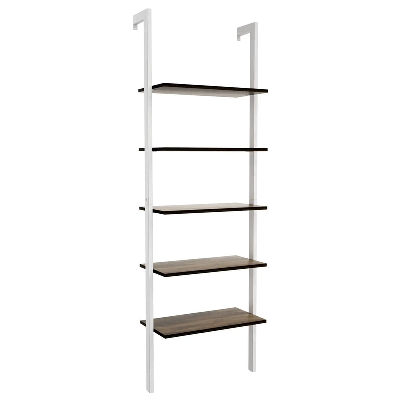 5-Tier Wood Look Ladder Shelf with Metal Frame for Home by DirectDeals