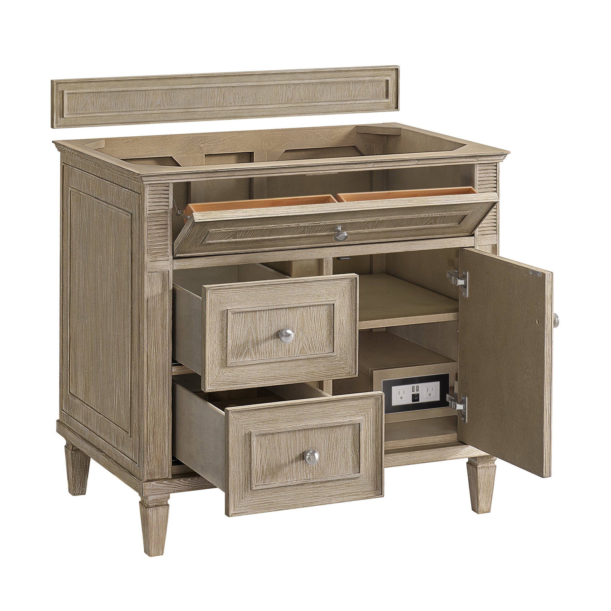 James Martin Lorelai 36" Single Bathroom Vanity, Whitewashed Oak, view 16