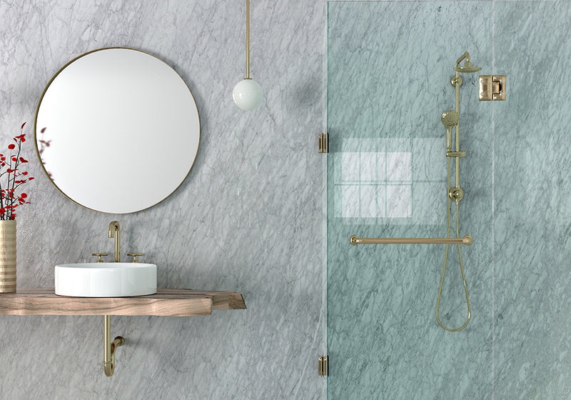 White Carrara Honed Marble Slab Random room scene 3