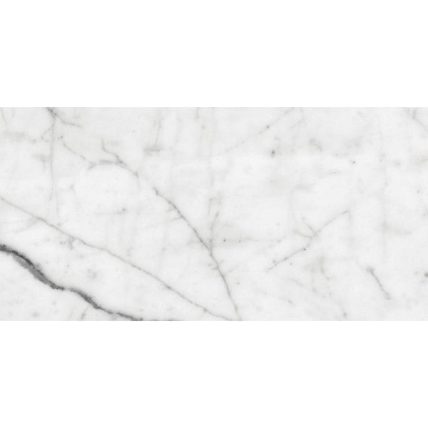 White Carrara Honed Marble Tiles 6x12
