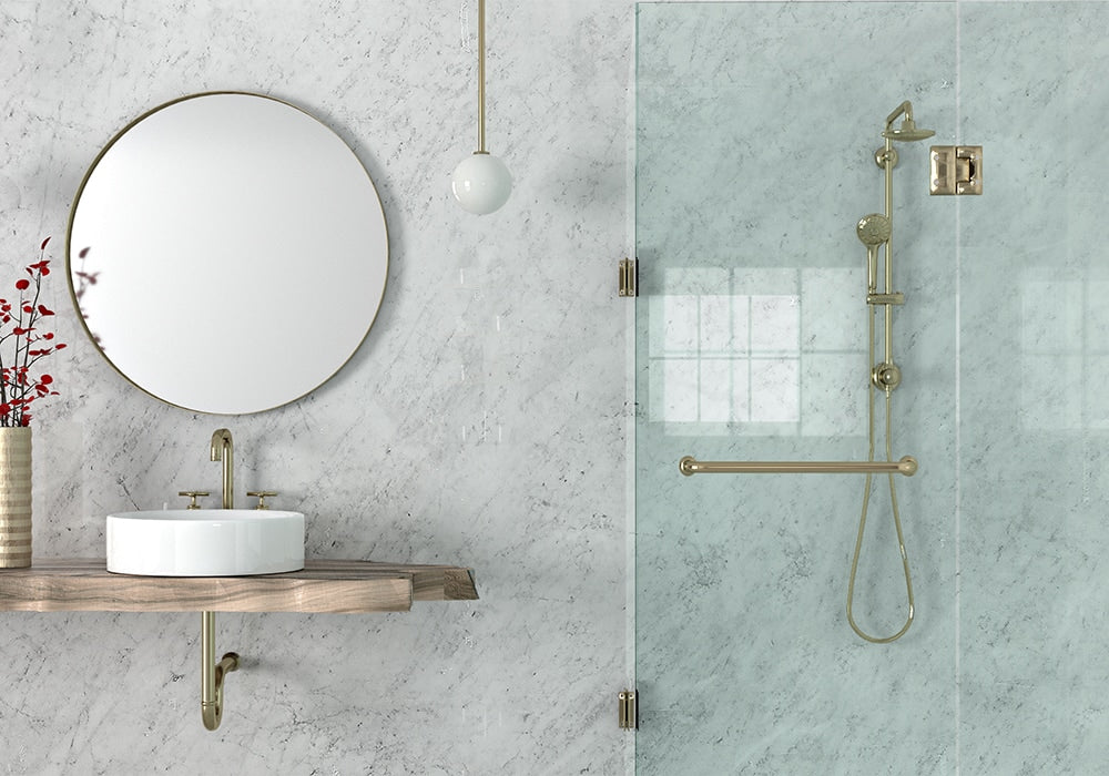 White Carrara Polished Marble Slab Random 1 1/4 room scene 3