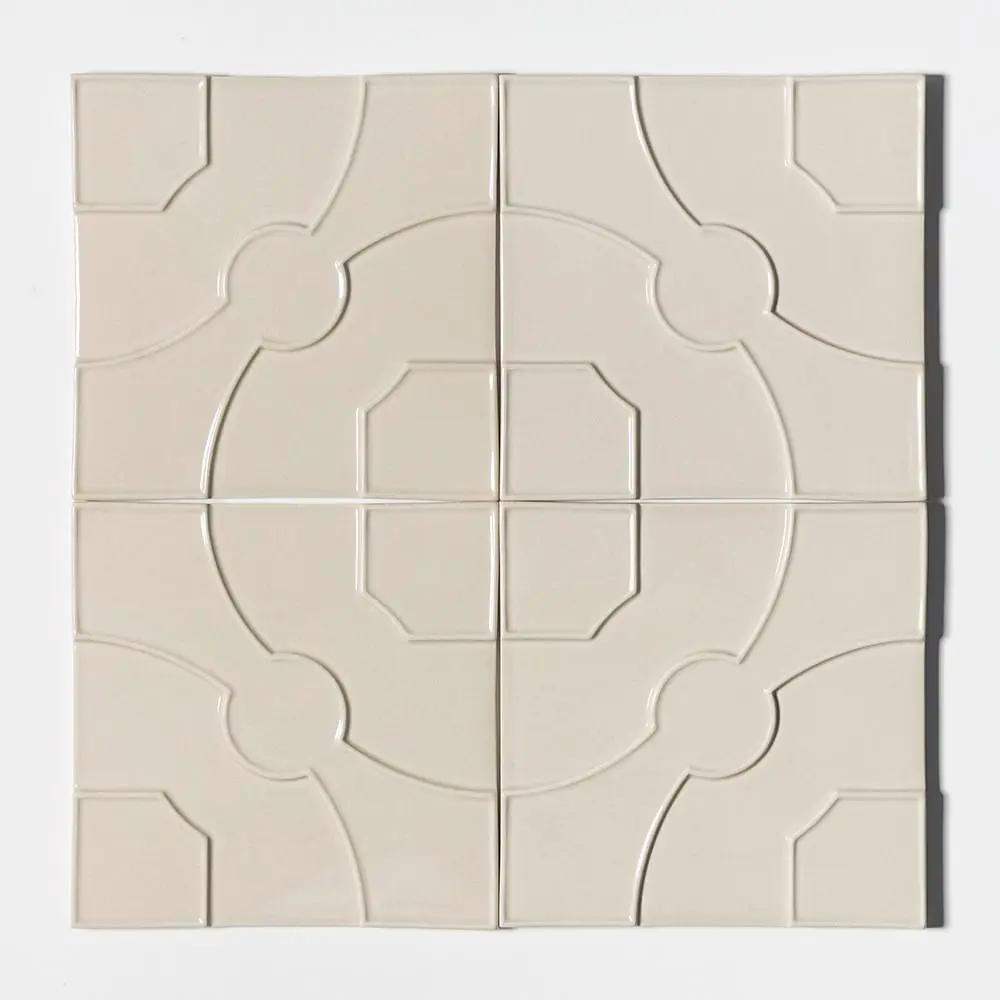 White Glossy Ceramic Accent Tiles 8x8 room scene