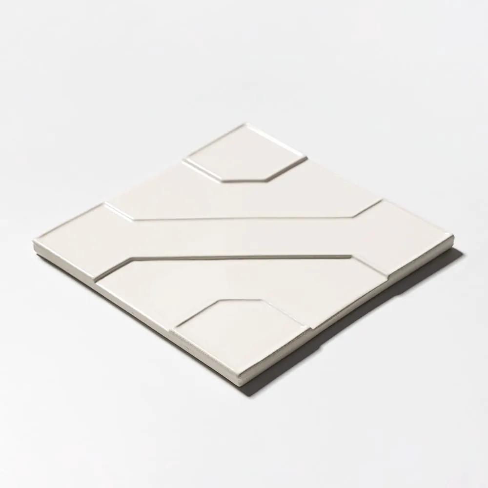 White Glossy Ceramic Accent Tiles 8x8 closeup 2