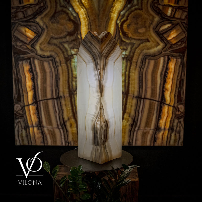 White Ice Onyx Floor Lamp (Live Edge #1), photo 5 of 6
