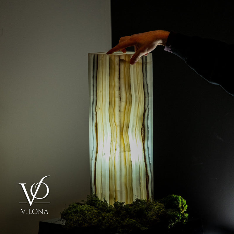 White Ice Onyx Lamp (Exotic Druzy Table Lamp #11), photo 4 of 5