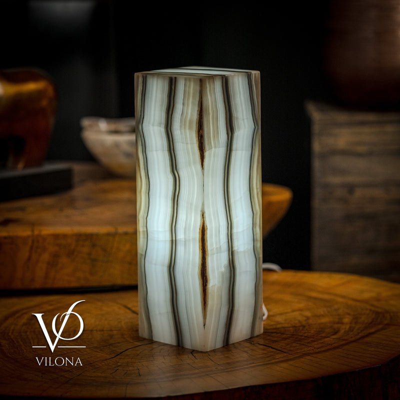 White Ice Onyx Lamp (Exotic Table Lamp #2), photo 5 of 6