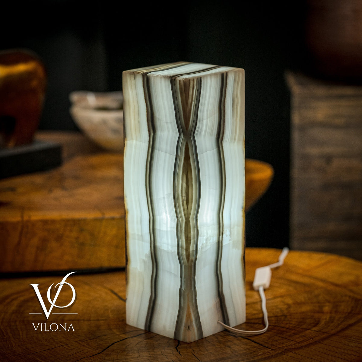 White Ice Onyx Lamp (Exotic Table Lamp #2), photo 6 of 6