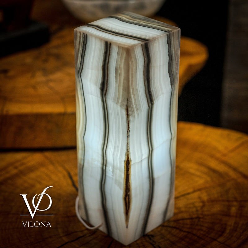 White Ice Onyx Lamp (Exotic Table Lamp #2), photo 4 of 6