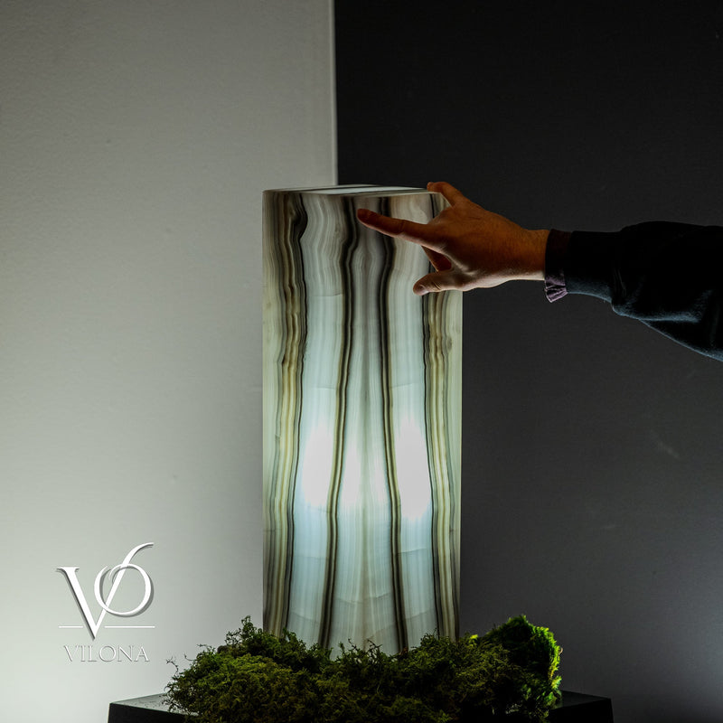 White Ice Onyx Lamp (Exotic Table Lamp #7), photo 3 of 5