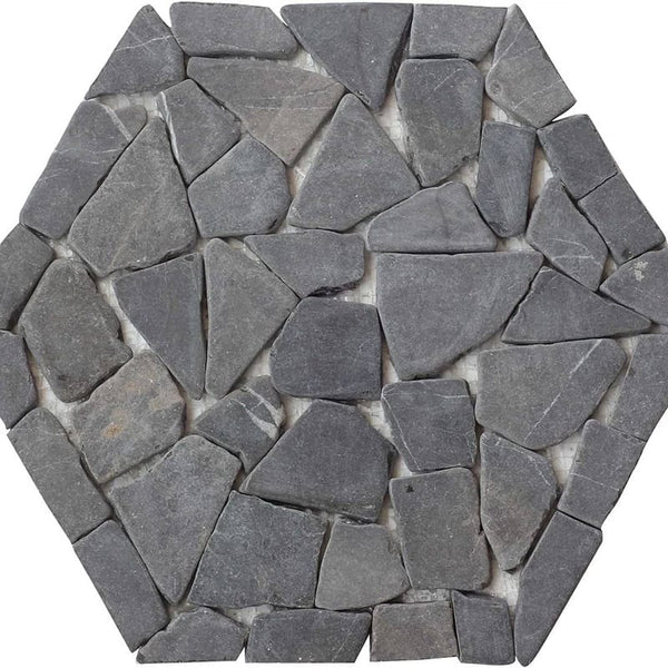 White Light Gray Natural Pebble Mosaics 9 7/8x11 7/8