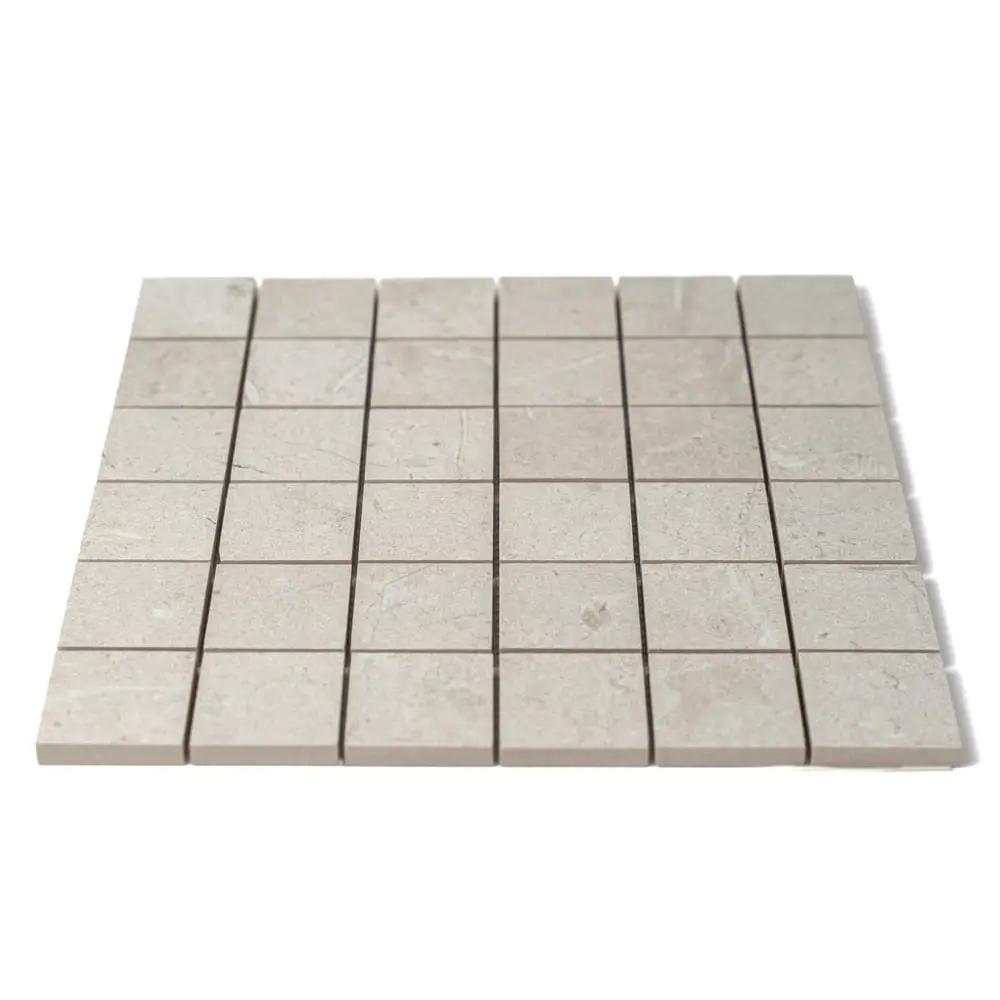 White Natural Matte Straight Joint 2x2 Porcelain Mosaics 12x12 by Stonetiledepot