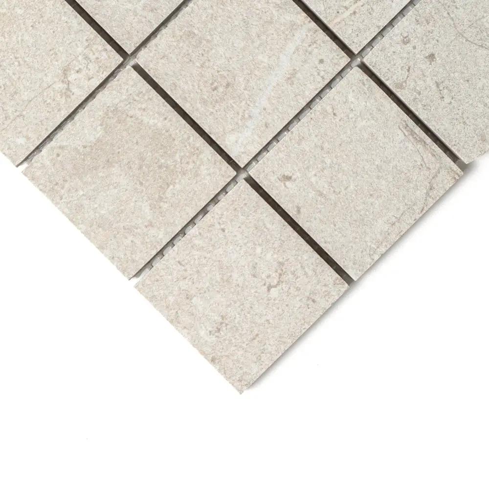 White Natural Matte Straight Joint 2x2 Porcelain Mosaics 12x12 by Stonetiledepot