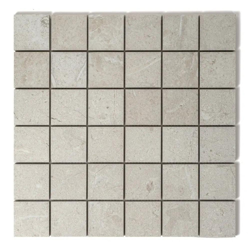 White Natural Matte Straight Joint 2x2 Porcelain Mosaics 12x12 by Stonetiledepot