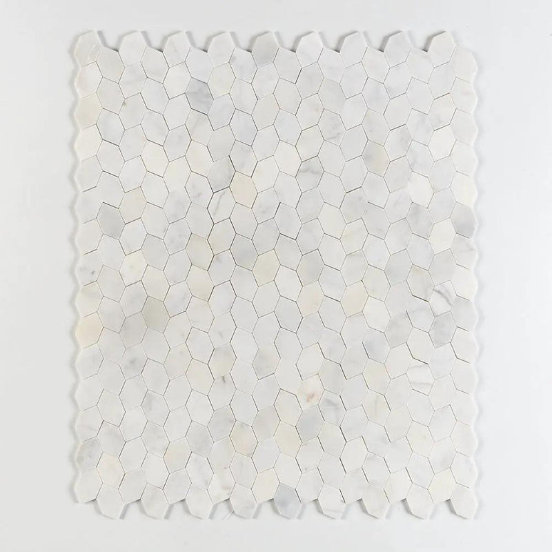White Pearl Honed Autumn Leaf Marble Mosaics 11 13/16x13 9/16 by Stonetiledepot