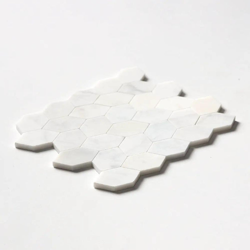White Pearl Honed Autumn Leaf Marble Mosaics 11 13/16x13 9/16 by Stonetiledepot