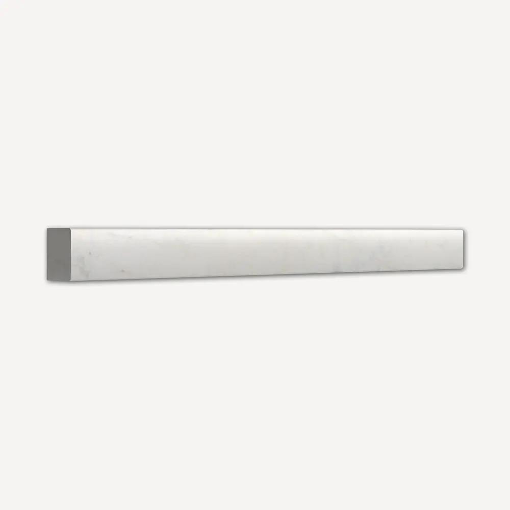 White Pearl Honed Flatiron Marble Moldings 1x12 by Stonetiledepot