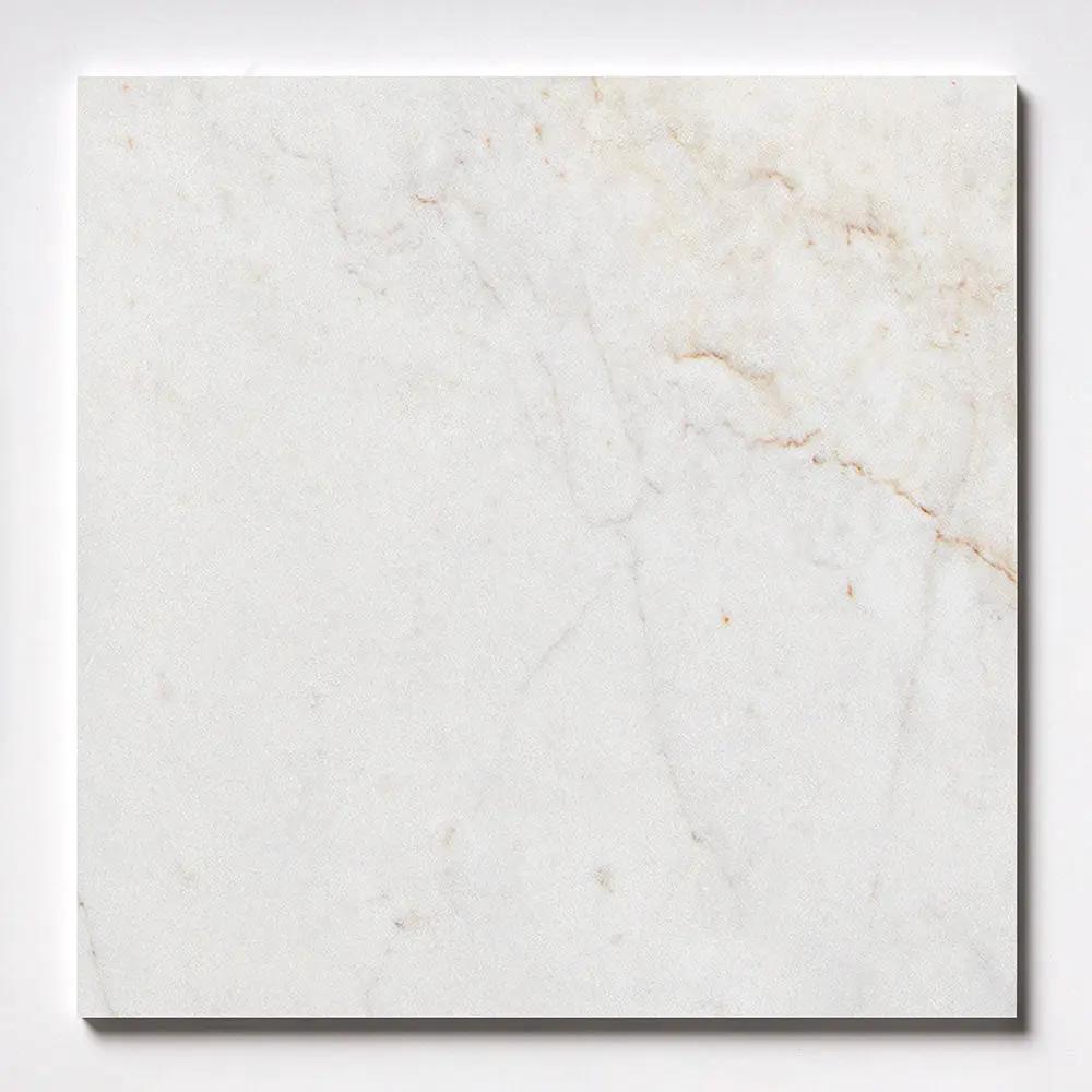 White Pearl Honed Marble Tiles 18x18 by Stonetiledepot