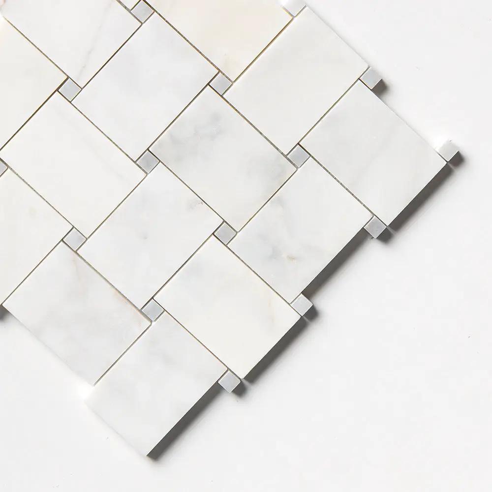 White Pearl Multi Finish Pinwheel Marble Mosaics 10 5/8x10 5/8 by Stonetiledepot