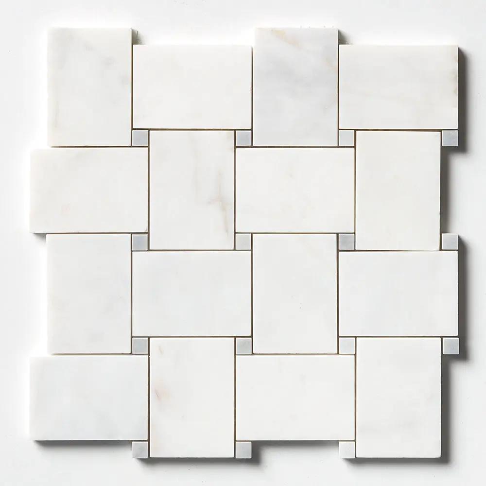 White Pearl Multi Finish Pinwheel Marble Mosaics 10 5/8x10 5/8 by Stonetiledepot