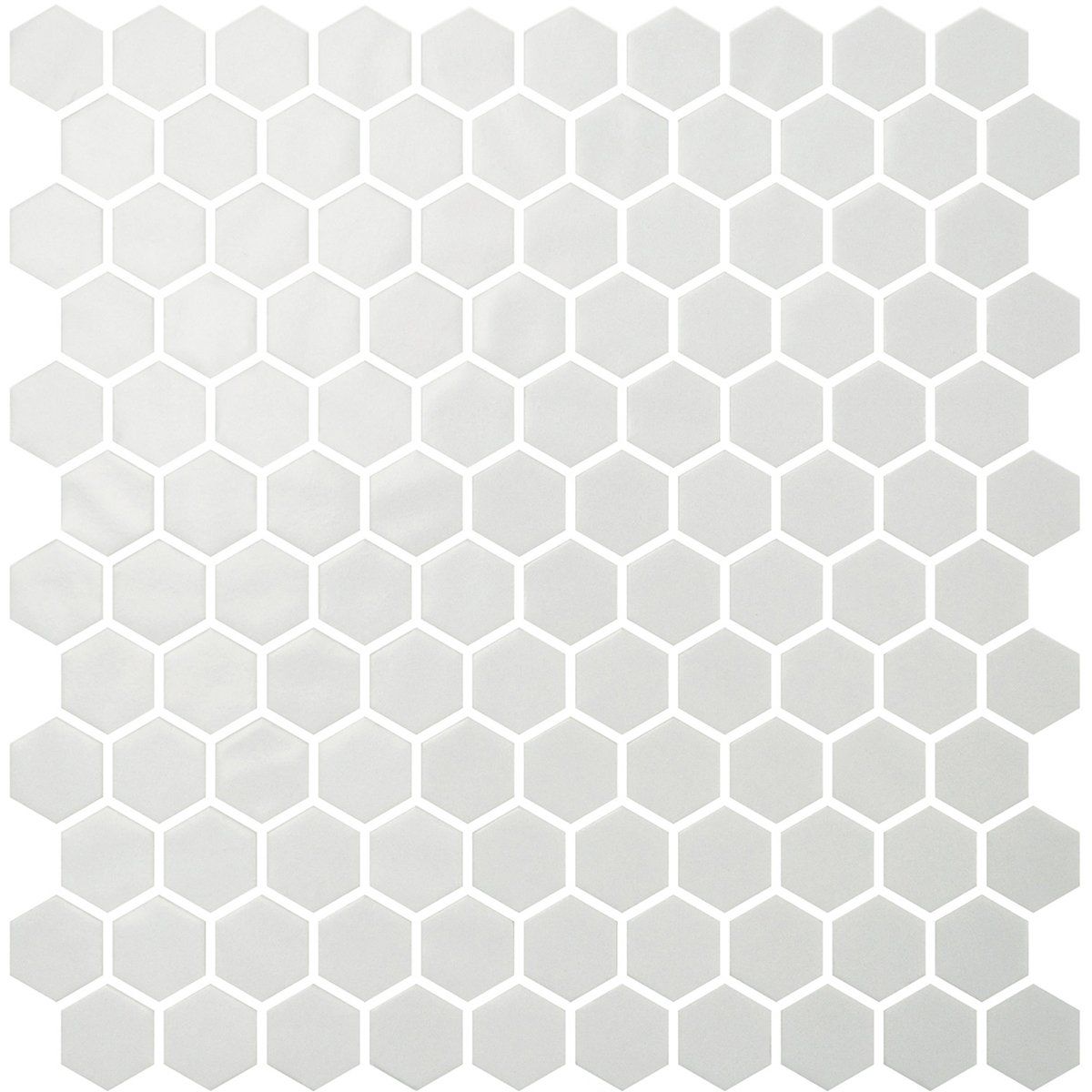 White Polished Hexagon Glass Mosaics 11 3/4x11 1/2 Glass Polished 12x12 Mosaics