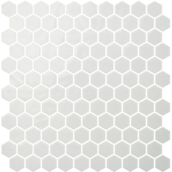 White Polished Hexagon Glass Mosaics 11 3/4x11 1/2