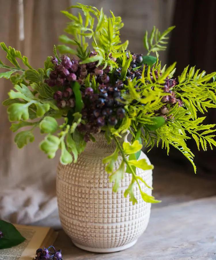 White Textured Porcelain Ceramic Jar Vase by RusticReach