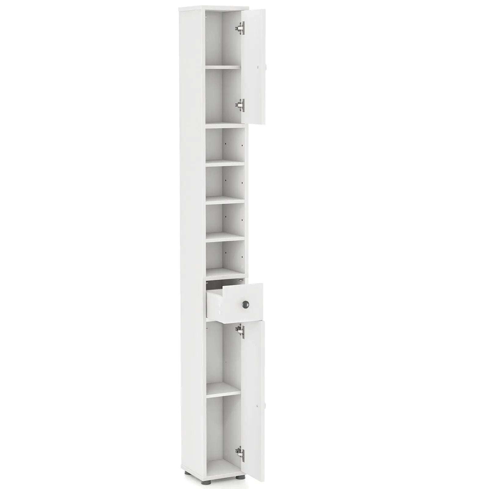 Freestanding Slim Bathroom Cabinet with Drawer and Adjustable Shelves by DirectDeals