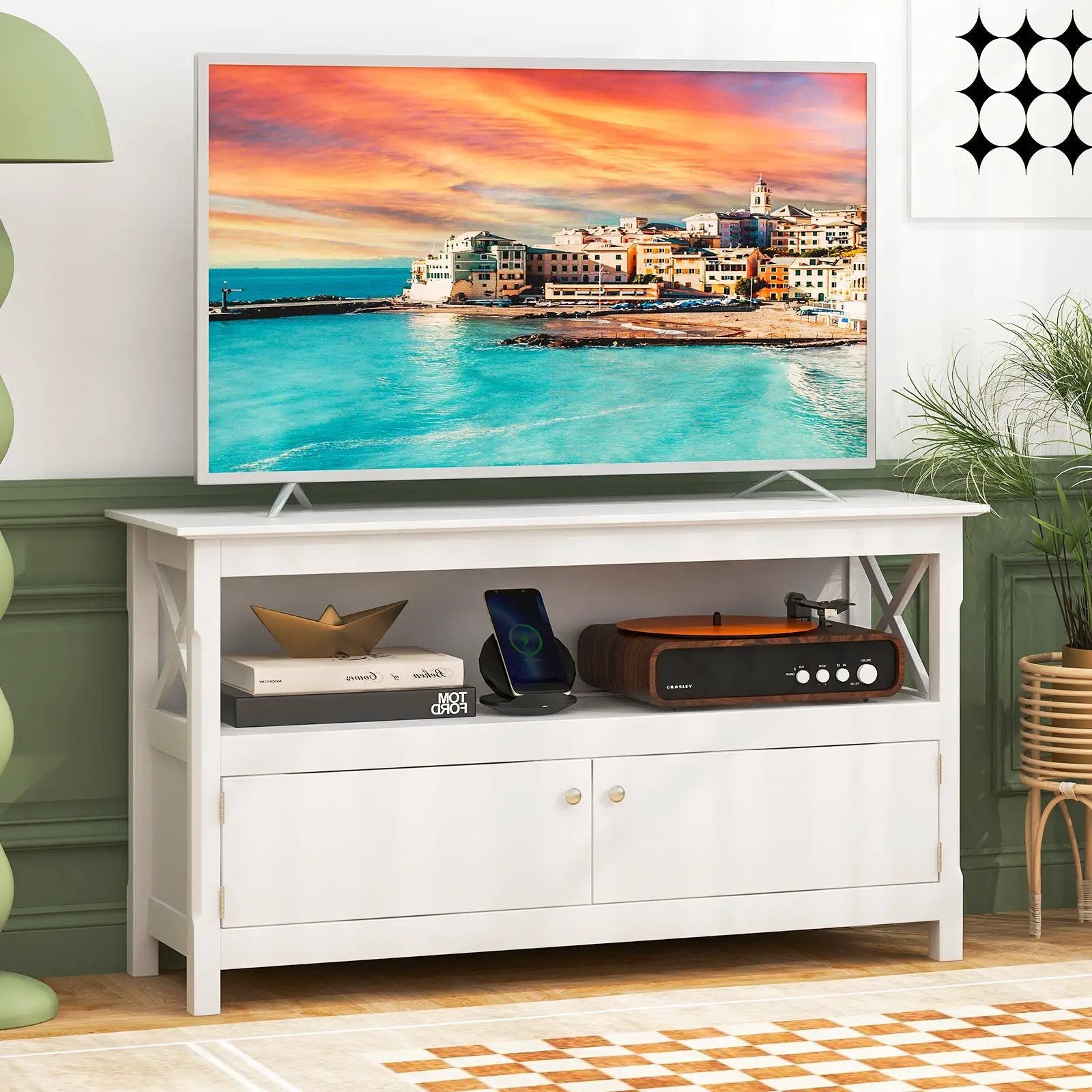 44 Inch Wooden Storage Cabinet TV Stand by DirectDeals