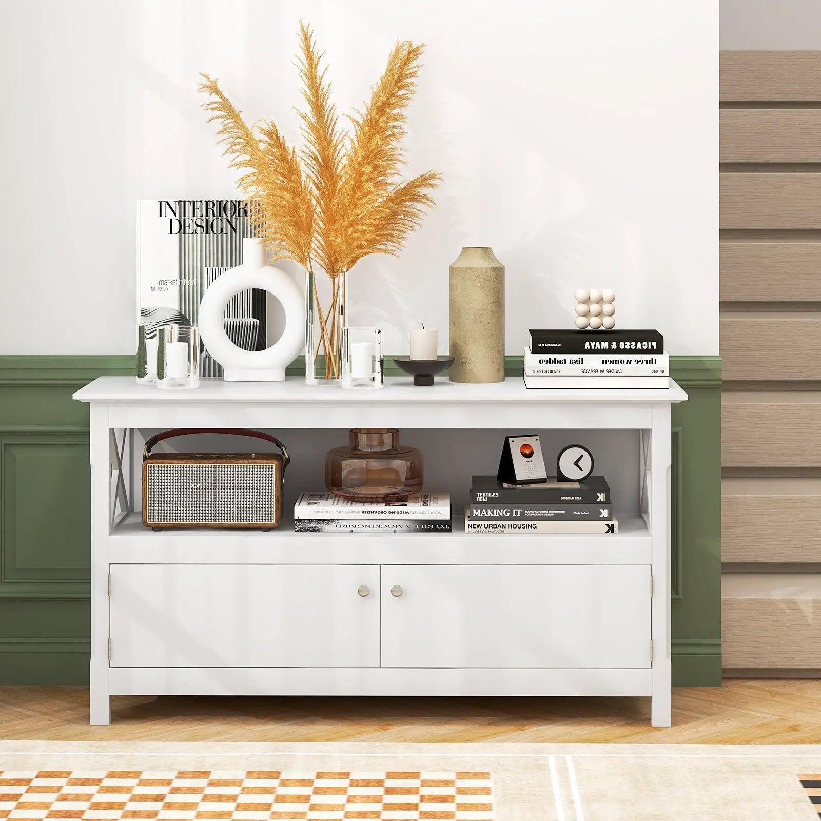 44 Inch Wooden Storage Cabinet TV Stand by DirectDeals