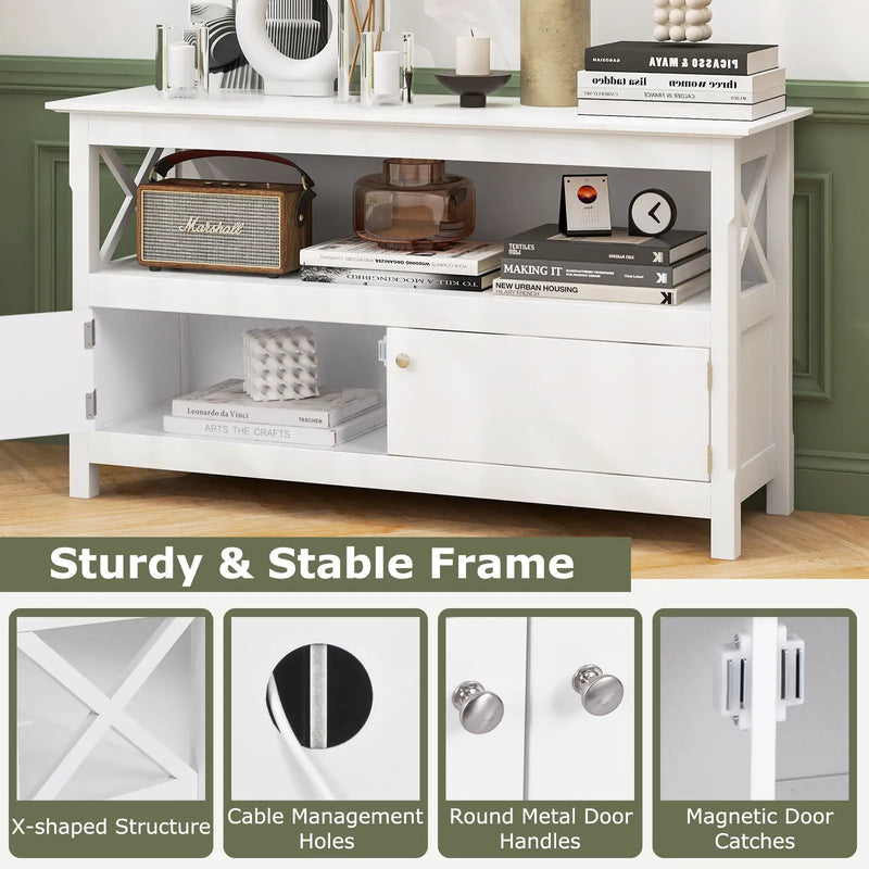 44 Inch Wooden Storage Cabinet TV Stand by DirectDeals
