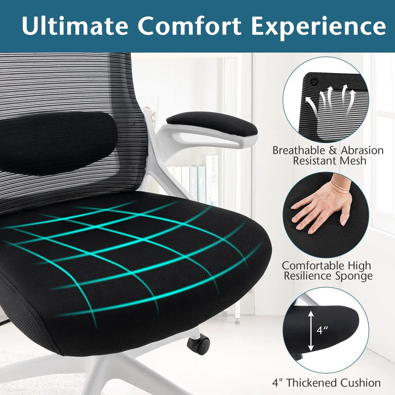 Adjustable Swivel Task Chair Ergonomic Office Chair with Adjustable Lumbar Support by DirectDeals
