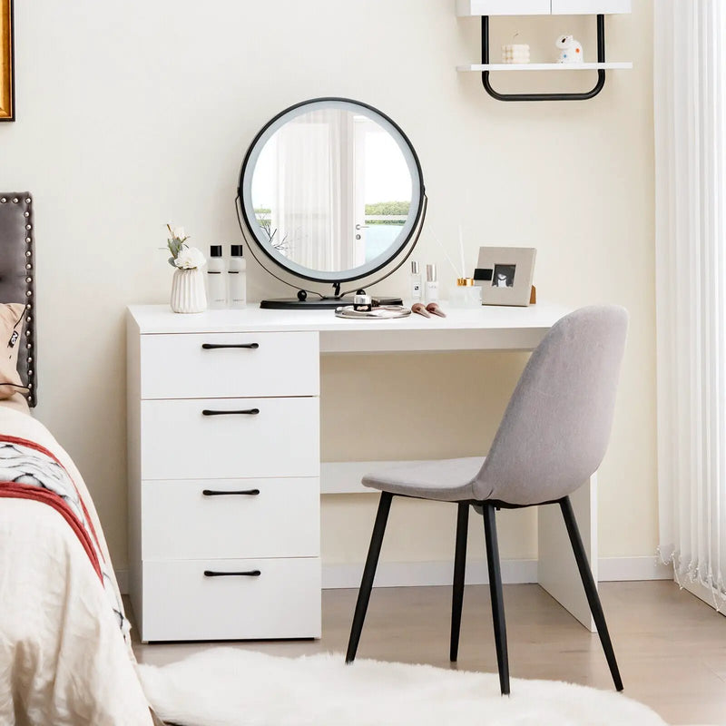 43.5 Inch Computer Desk with 4 Large Drawers-White by DirectDeals