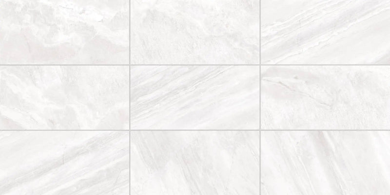 Barcelona White Travertine Look Porcelain Tiles 12x24 by landmarkceramics