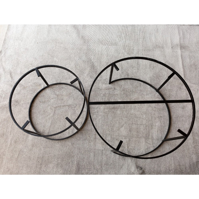 Carrara White Marble Nesting Coffee Table Round Set of 2 by GobekDesign